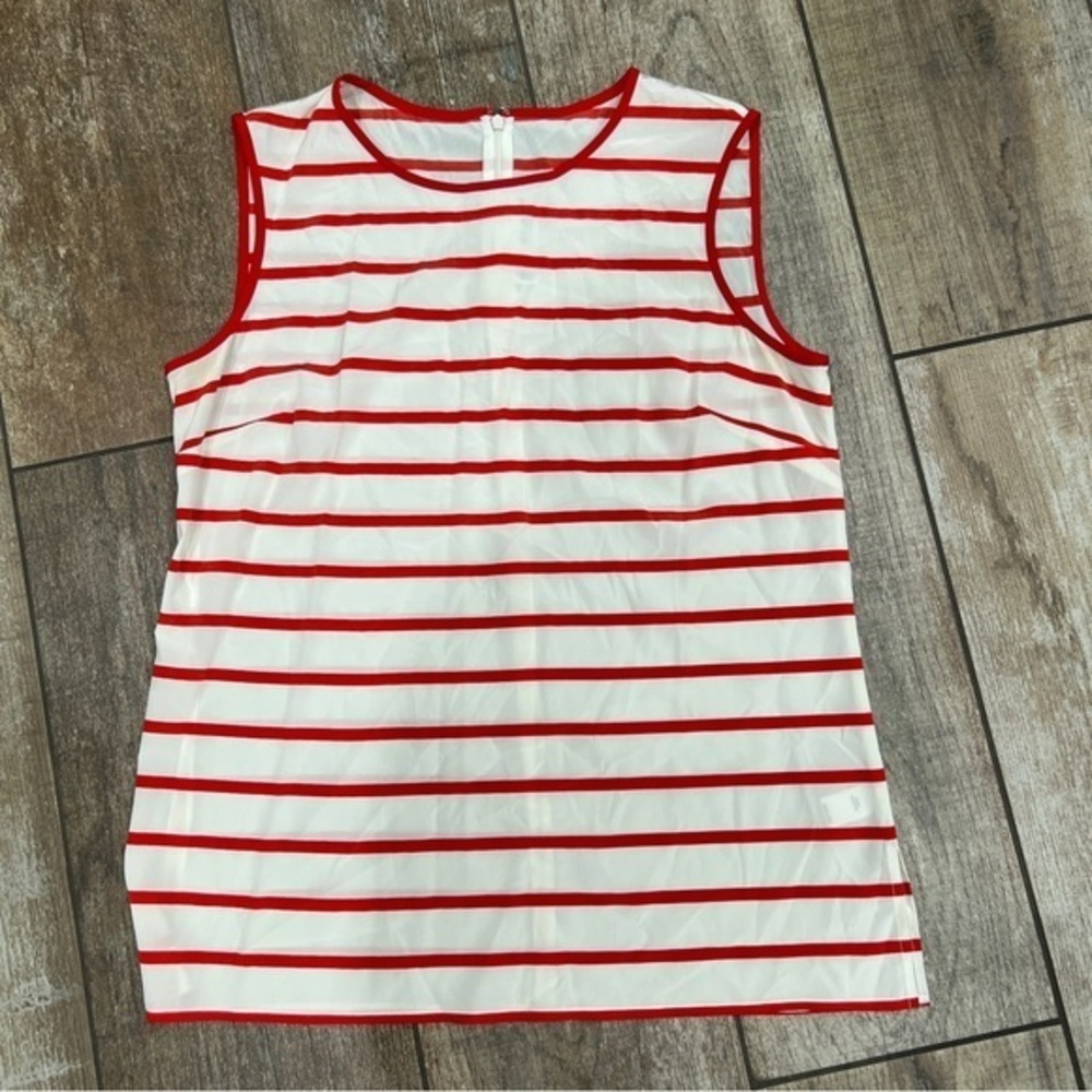 St.John Collection | Red and White Silk Tank